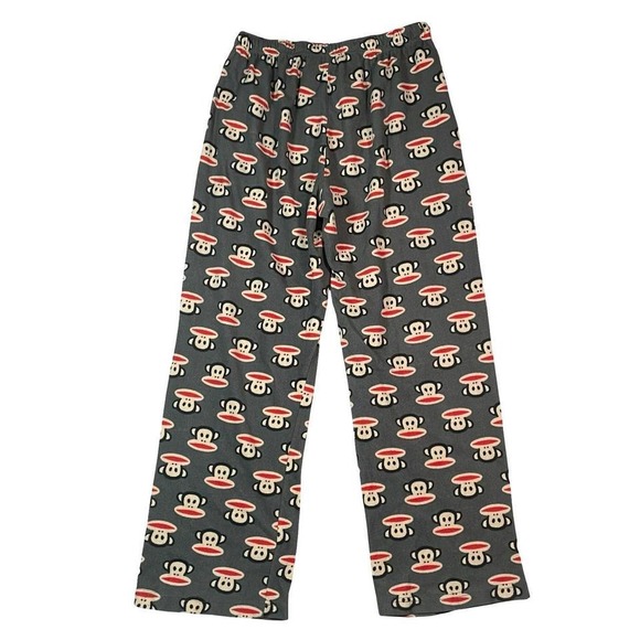 Paul Frank Pajama Pants L Vtg Y2k Monkey Grey AOP Lounge Pockets - Picture 2 of 5